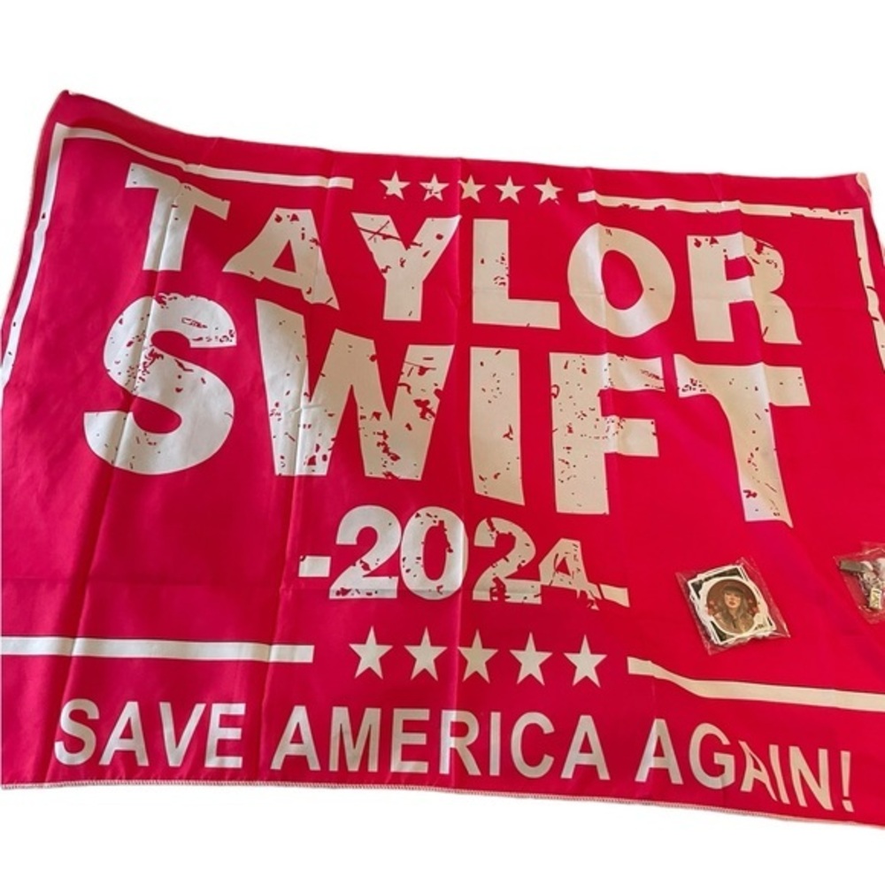 Taylor Swift Hot Pink and White Promotional Banner